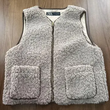 ZARA 플리스 베스트 L 베이지