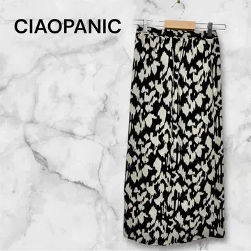 차오패닉 타이트 실루엣 스커트 허리밴딩 올 패턴 롱 기장 F