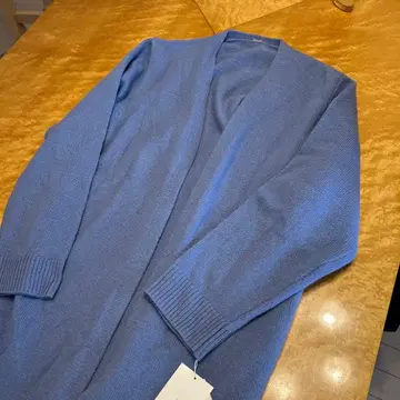 미라 오웬 라벤더 블루 니트 롱 가디건 0