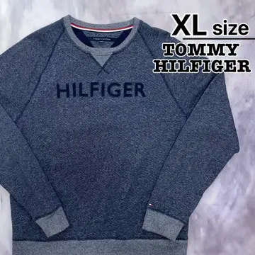 TOMMY HILFIGER 맨투맨 XL 래글런 네이비 그레이 로고
