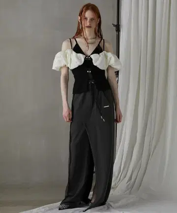 PRANK PROJECT 트위스트 레이어드 스커트 팬츠