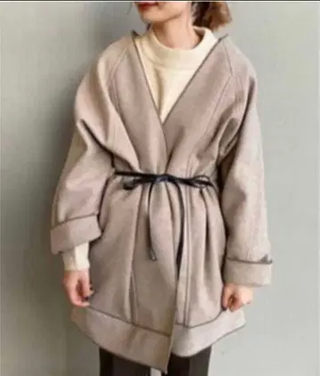 kastane 카스타네 돌먼 스티치 파이핑 코트 베이지