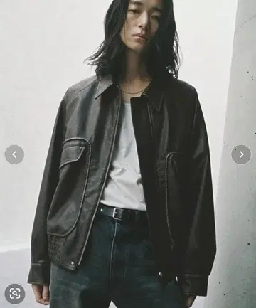 ARTIFICIAL GRAIN FLIGHT BLOUSON 차콜 S
