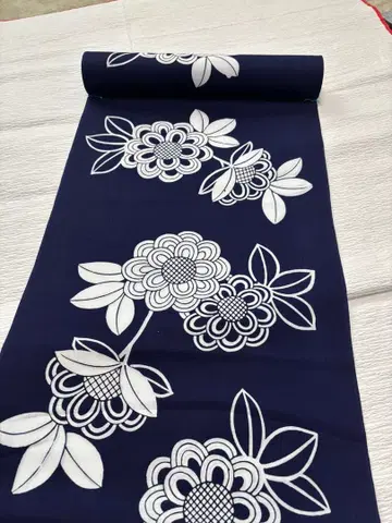 미사용 유카타 옷감 면 코마 꽃무늬 리메이크