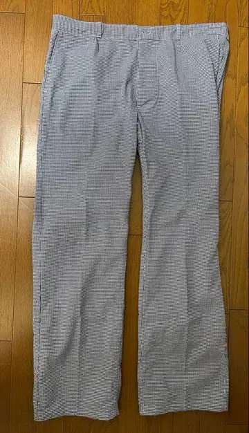 유로 빈티지 체크 슬랙스 블루 50 L~XL 상당 프랑스제