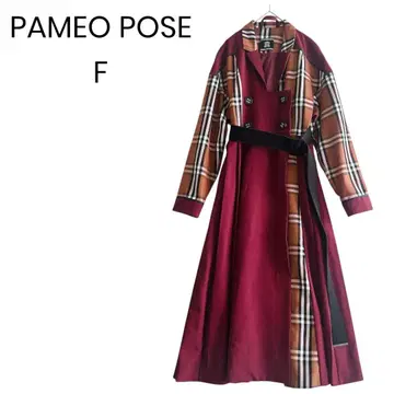 [ PAMEO POSE ] 코트 F 체크 절개 비대칭 1335