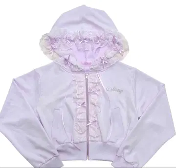 lillilly 프릴 레이스 후드티 퍼플