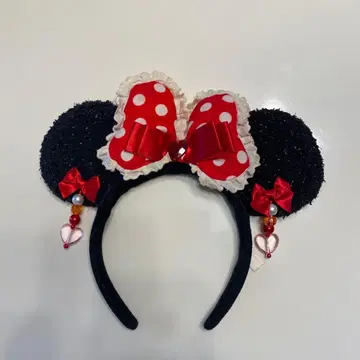 디즈니 미니 귀찌 포함 머리띠 리본 레어