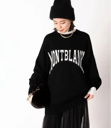 AP STUDIO 로고 자카드 니트