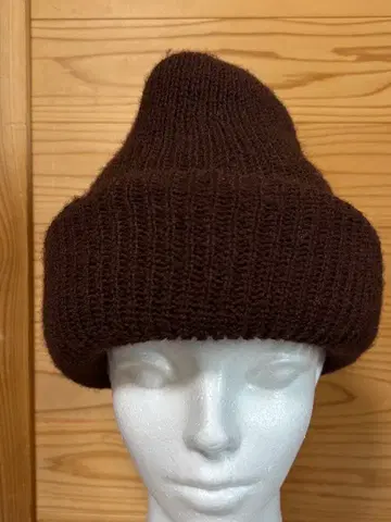 두꺼운 니트 모자 브라운