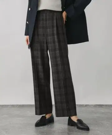 글로벌 워크 따뜻한 우츠쿠시 이지 패턴 팬츠 블랙 체크