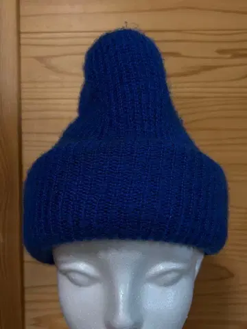 두꺼운 니트 모자 파란색