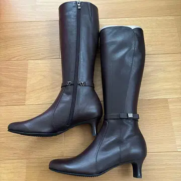 미사용 새상품 롱 부츠 브라운 23.5 미츠코시 소피아 컬렉션 리본