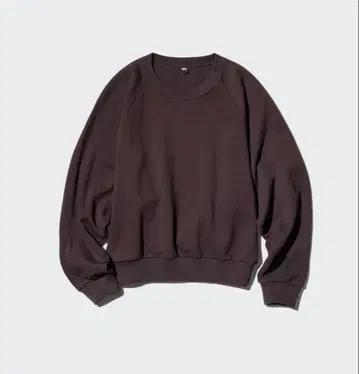 UNIQLO 유니클로 맨투맨 크롭 셔츠 다크 브라운 XL