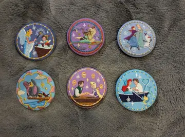 디즈니 자수 캔 배지 6개 세트