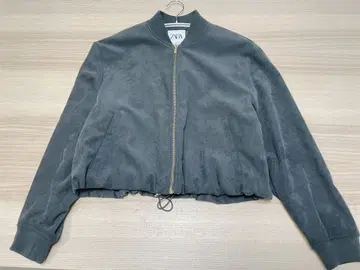 ZARA 그레이 크롭 블루종 자켓