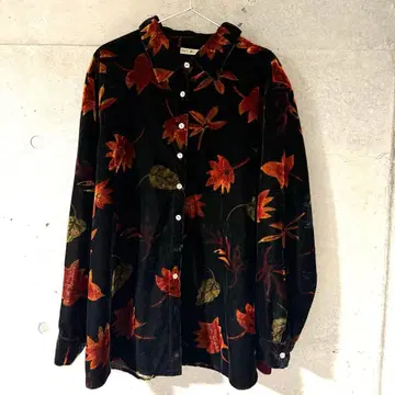 구제샵 구매 WHITE STAG 코듀로이 잎 패턴 셔츠 벨로아