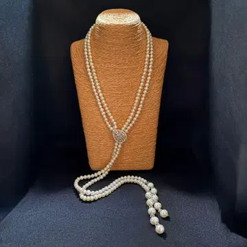 미사용 담수 펄 라리엣 목걸이