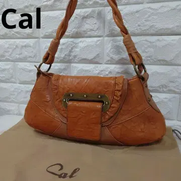 Cal 카르 플랩 가죽 핸드백 y2k 빈티지