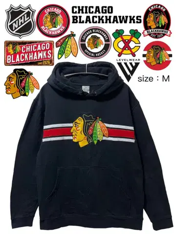 NHL 시카고 블랙호크스 후드티 M 블랙 USA 구제 의류