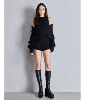 GYDA 암 개더 레이어드 니트 올인원