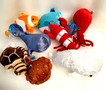 해양 생물 봉제 인형 세트 8개