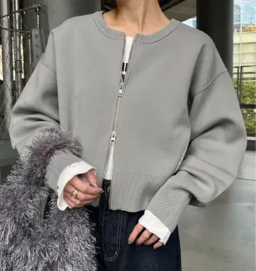 [ 새상품 미사용 ] 스폰디쉬 2wayZIP 가디건 그레이