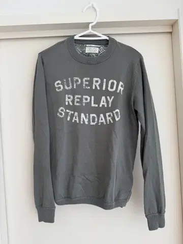 REPLAY 그레이 프린트 스웨터 S 사이즈