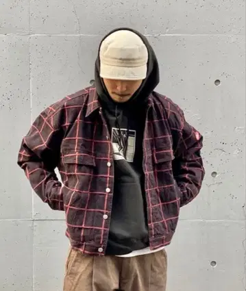 CAV EMPT OVERDYE GRID JQ DENIM JACKET