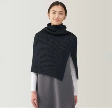 [ 무인양품 ] 시착만 한 상품 목의 까슬거림을 줄인 메리노울 혼방 판초