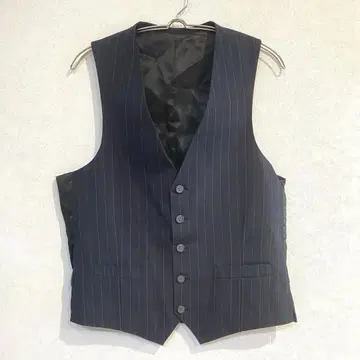 베스트 V넥 풀 버튼 스트라이프 백 벨트 M 상당