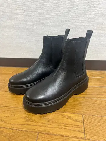 블랙 사이드 고어 부츠 통굽 가벼운 스타일업