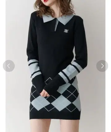 jouetie 니트 폴로 핏 미니 원피스