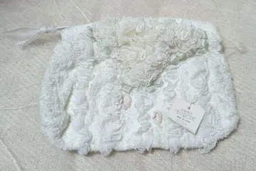 히스크로네 리본 레이스 파우치 / 꽃 전체 레이스 프릴 일본제