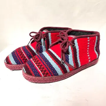 에스닉 패턴 처카 부츠 숏 민족 보아 안감 동양인 23cm