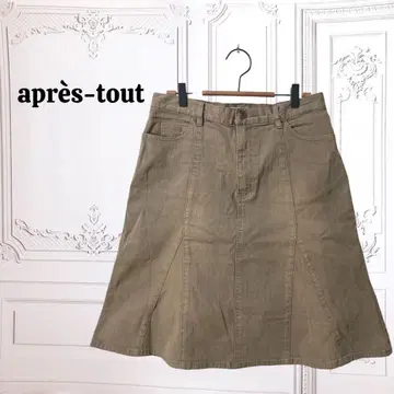 [apres-tout] 데님/청바지 스커트 [L] 카키 무지 캐주얼