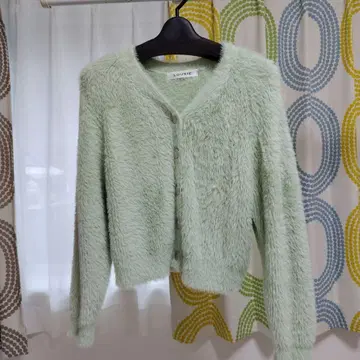 LOUNIE 민트 그린 페더 가디건