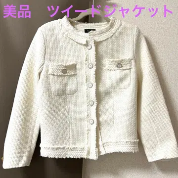 화이트 트위드 자켓 새상품급