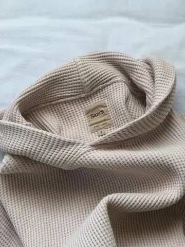 [ 새상품급 ] Sanca 와플 원단 베이지 후드티 M