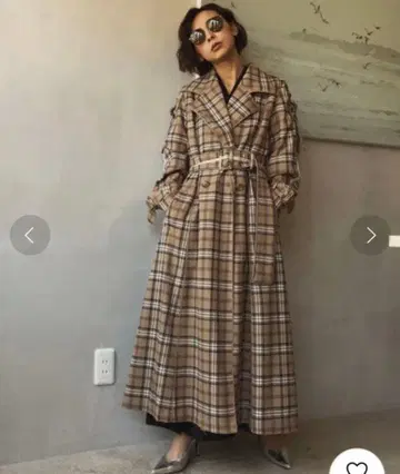 PASS CODE CHECK COAT 체크 무늬 코트 S