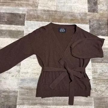 브라운 니트 랩 가디건 긴팔