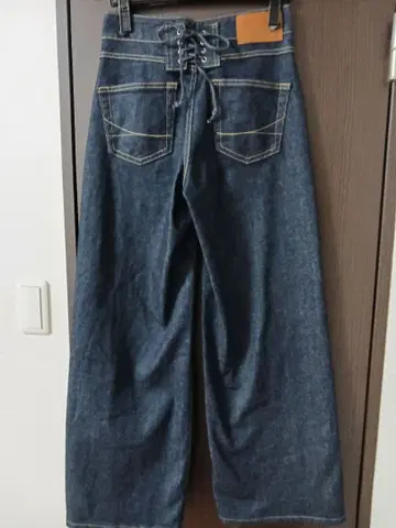 SOMETHING. 다크 블루 와이드 팬츠