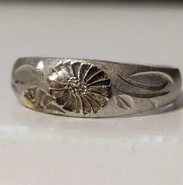 초 레어!! 순은 와조리 국화 패턴 반지