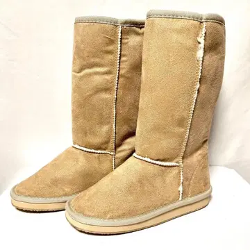 새상품 [ SUGAR SUGAR ] 무스탕 롱 부츠 보아 베이지 24cm