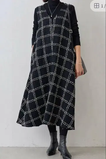 새상품급 비어즐리 체크 무늬 원피스