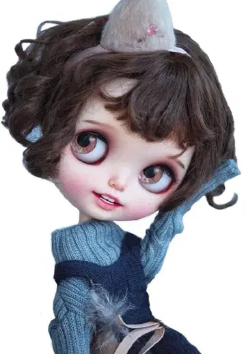 인기 브라이스용 내열 가발 S164 곱슬머리풍 밥 헤어 (테디 브라운)