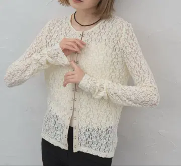 leimn 레이스 프론트 후크 상의 아이보리