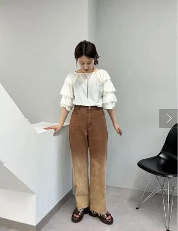 kastane 하이웨스트 스트레이트 데님