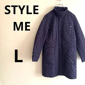 STYLE ME 스타일미 여성용 블랙 퀼팅 롱 자켓 L