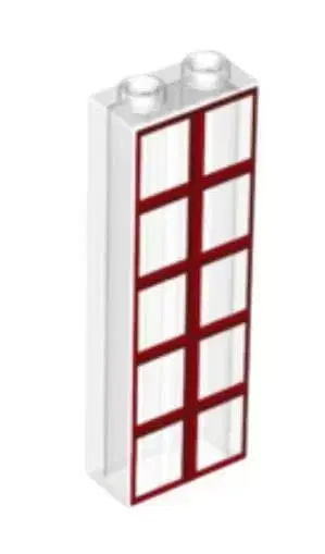 레고 2454pb269 프린트 블록 1x2x5 트랜스 클리어 4개